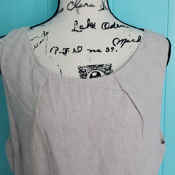 Tahari 100% Linen A Line Sleeveless Dress - Picture 4 of 14